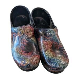 Dansko Professional Multi Mosaic Swirl Patent Comfort Clogs Nurse Sz.39 / US 8.5